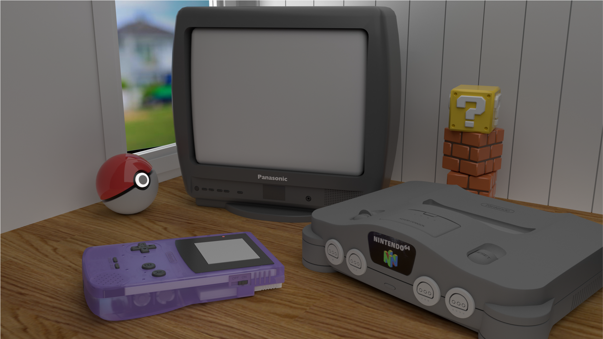 Nostalgia scene before final materials and lighting