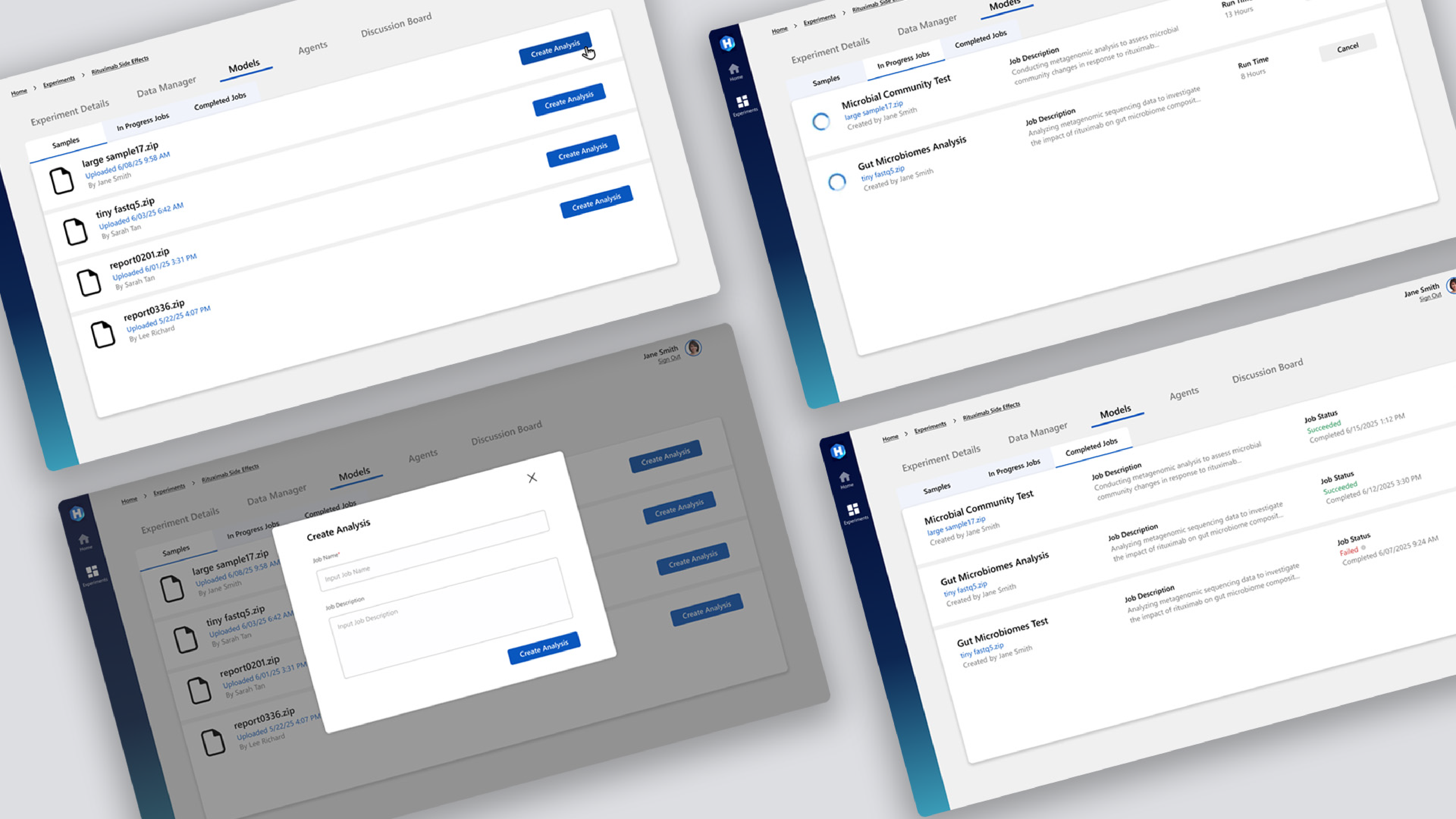PLURRI user interface screens